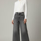 Women’s Charcoal Grey Wide-Leg Jeans