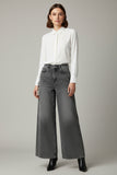 Women’s Charcoal Grey Wide-Leg Jeans
