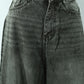 Women’s Charcoal Grey Wide-Leg Jeans