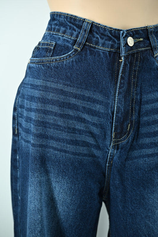 Women’s Dark Blue Straight Fit Jeans