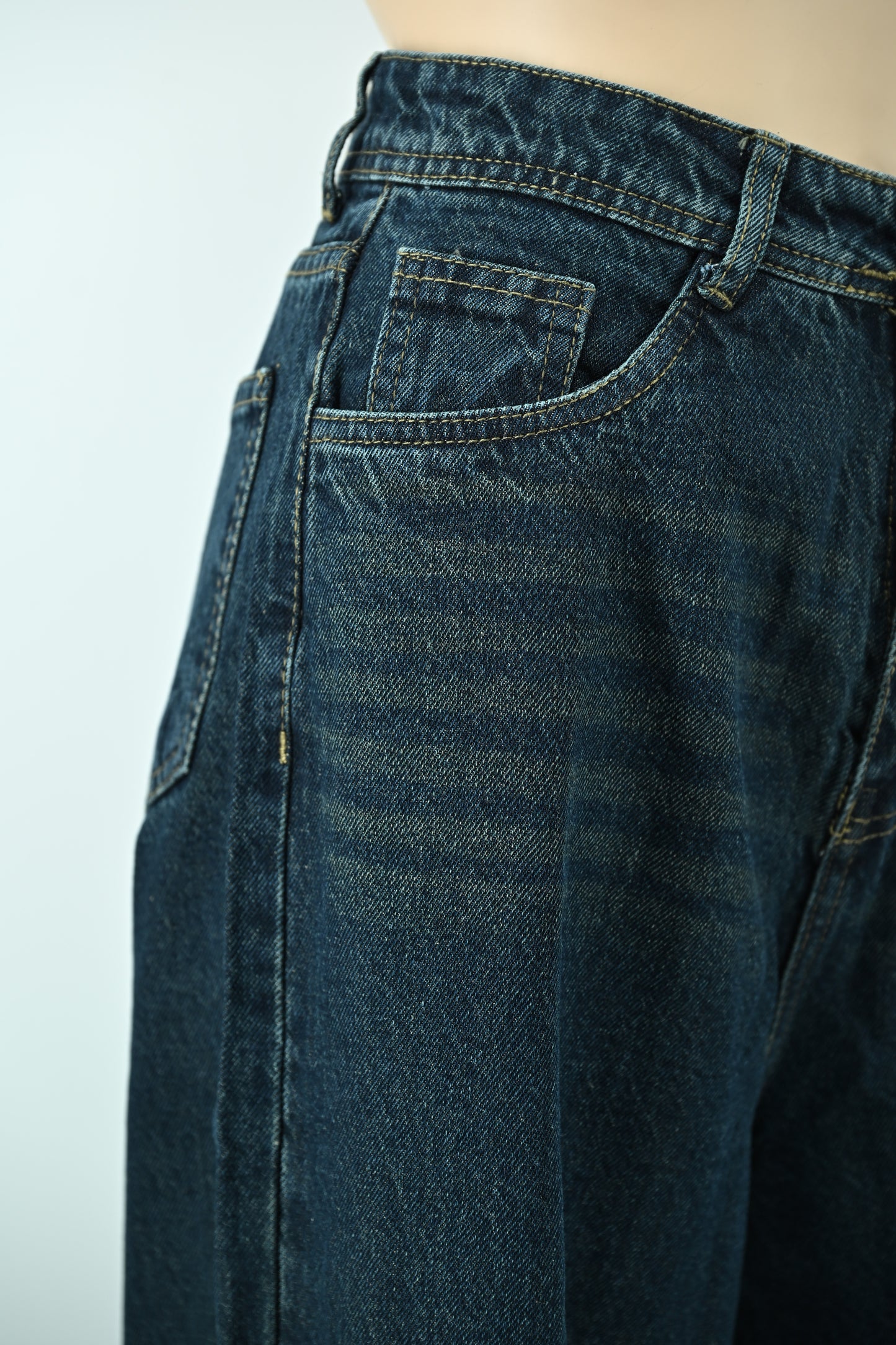 Dark Wash Wide Leg Denim Jeans