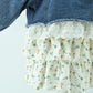 Girls Denim Jacket Style Dress with Floral Cotton Skirt