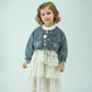 Girls Denim Jacket Dress with Cotton Printed Skirt (2-Piece Set)