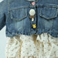 Girls Denim Jacket Dress with Cotton Printed Skirt (2-Piece Set)