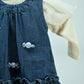 Girls Denim Pinafore Dress with Cotton Inner Top (2-Piece Set)
