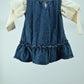 Girls Denim Pinafore Dress with Cotton Inner Top (2-Piece Set)