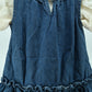 Girls Denim Pinafore Dress with Cotton Inner Top (2-Piece Set)