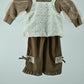 Girls Layered Ruffle Pinafore 3 piece  Dress Set