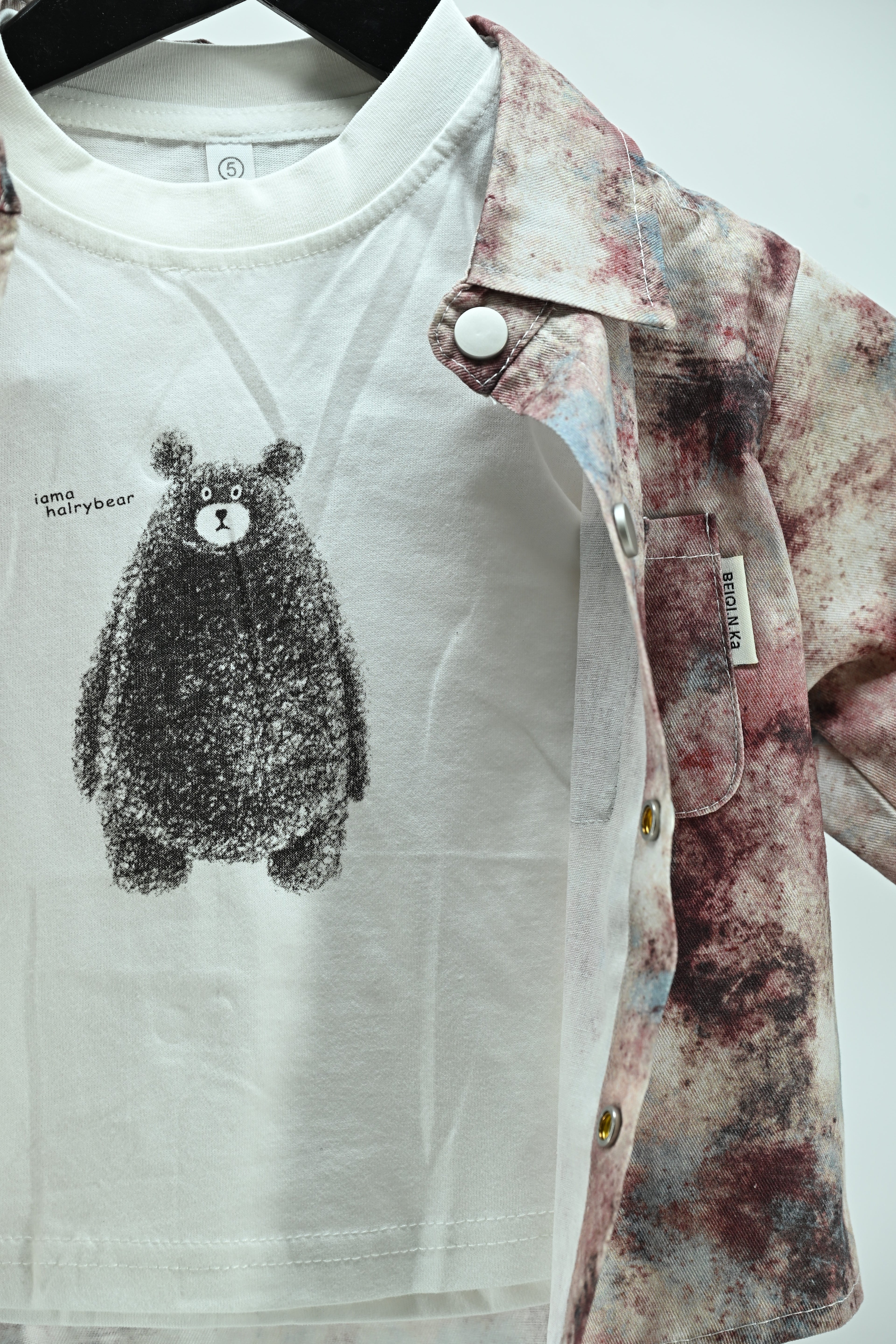 Dreamy Bear Tie-Dye Shirt Set – Kids Party Wear