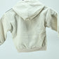 Boys White Cotton Denim Patch Hoodie Summer