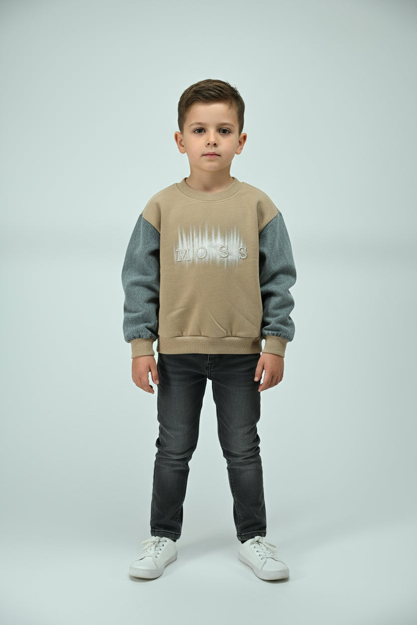 Boys “BOSS” Embroidered Casual Sweatshirt