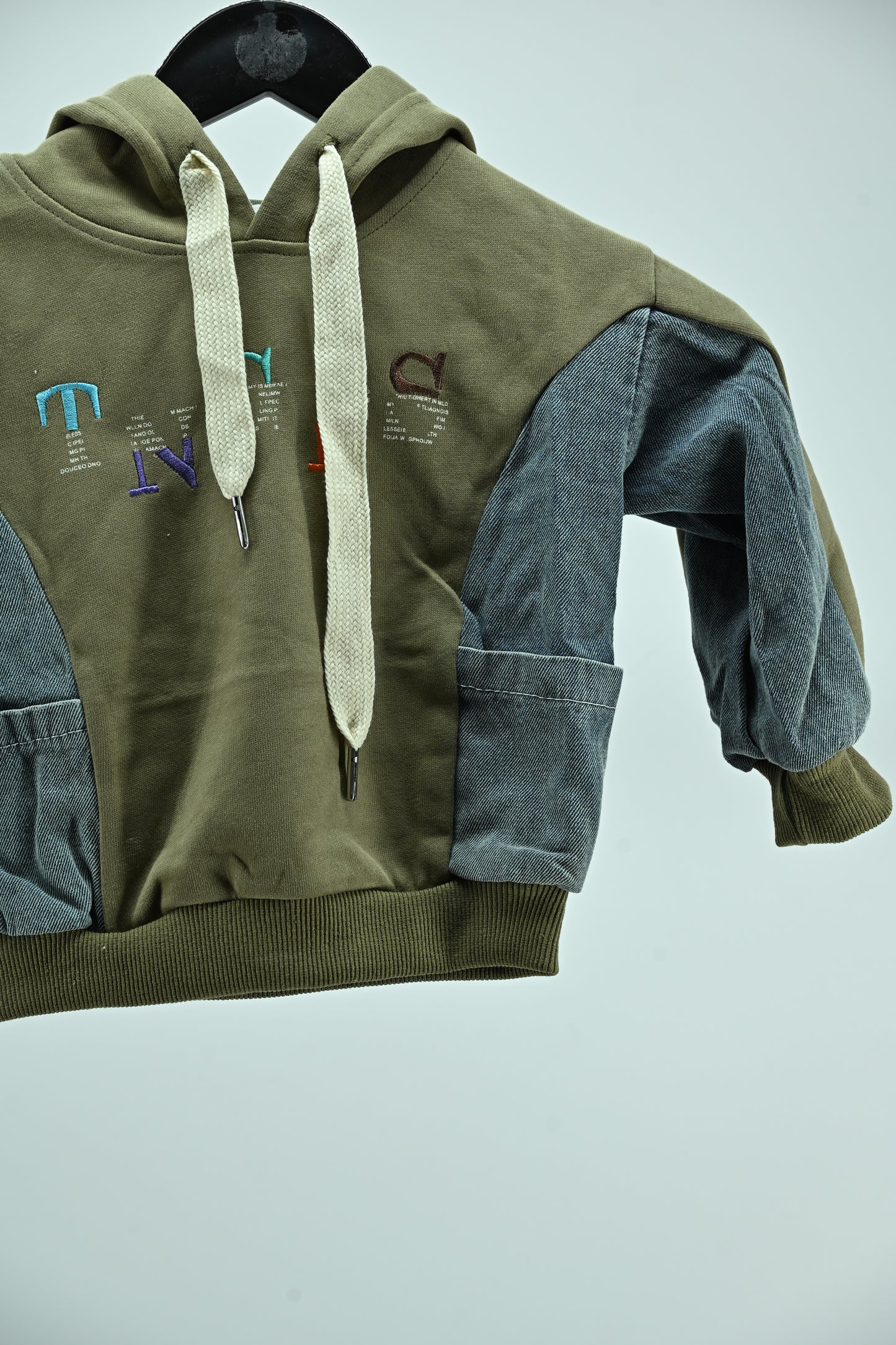 Olive Street Denim Patch Boys Hoodie