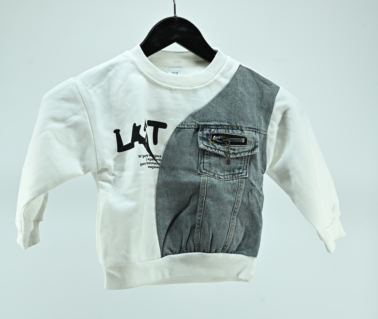 Boys Cotton Denim Patch Sweatshirt Summer