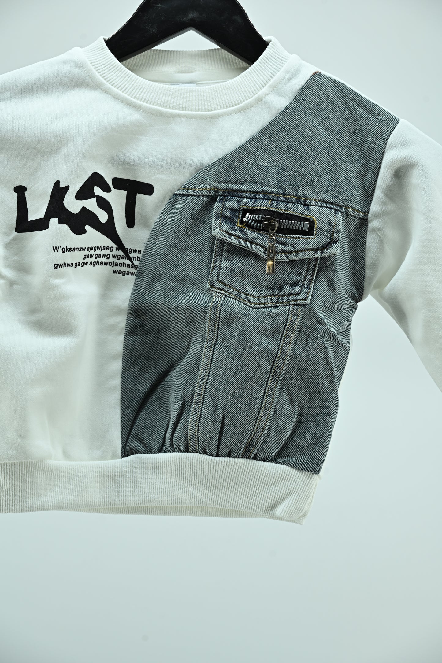Boys Cotton Denim Patch Sweatshirt Summer