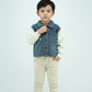 Boys Denim Patchwork Casual Shirt