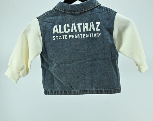 Boys Denim Patchwork Casual Shirt