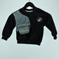 Boys Black Denim Patch Pocket Sweatshirt T-Shirt