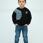 Boys Black Denim Patch Pocket Sweatshirt T-Shirt