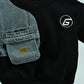 Boys Black Denim Patch Pocket Sweatshirt T-Shirt