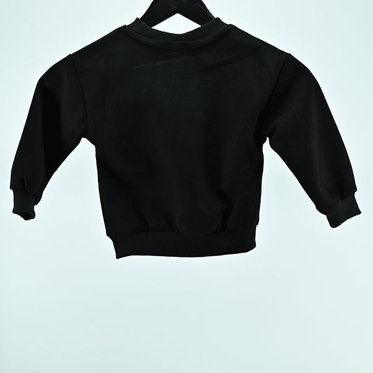 Boys Black Denim Patch Pocket Sweatshirt T-Shirt
