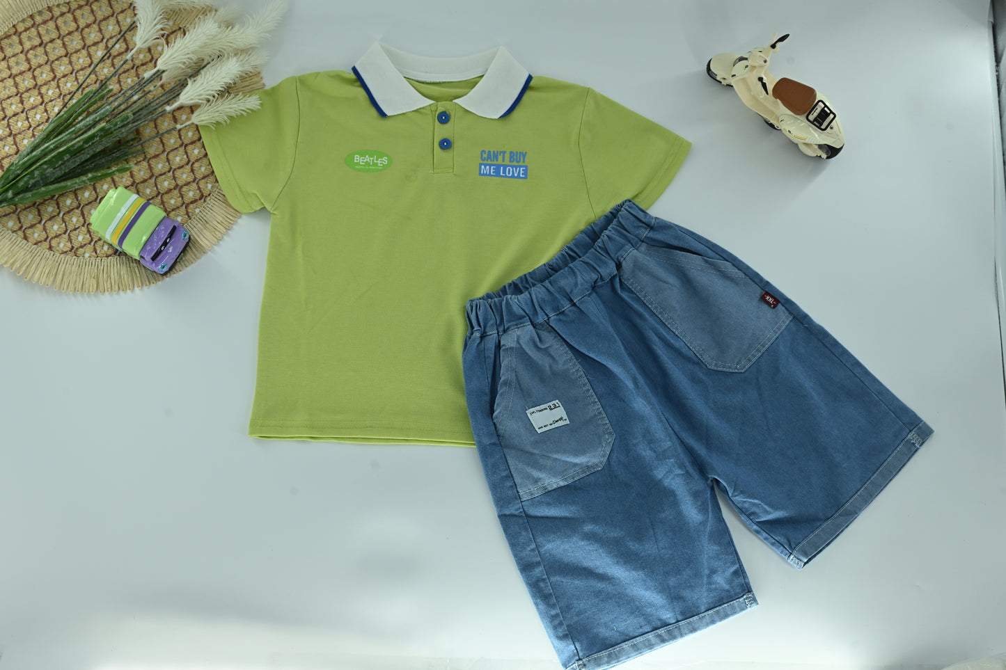 Boys Casual Polo T-Shirt and Shorts Set – 2 Piece Kids Outfit