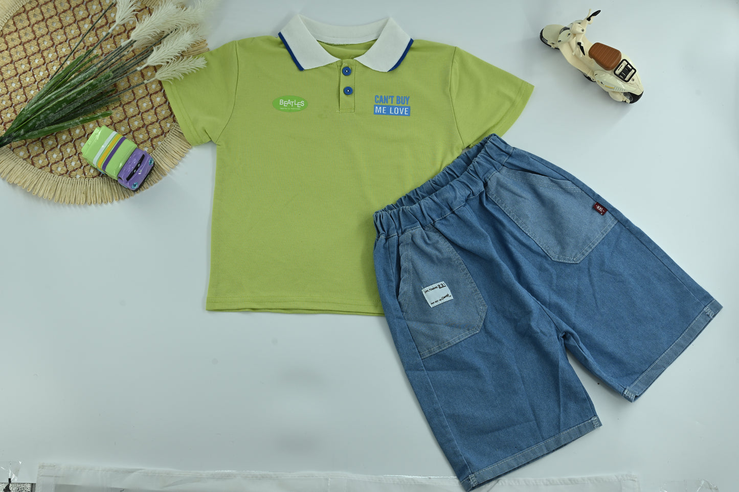 Boys Casual Polo T-Shirt and Shorts Set – 2 Piece Kids Outfit