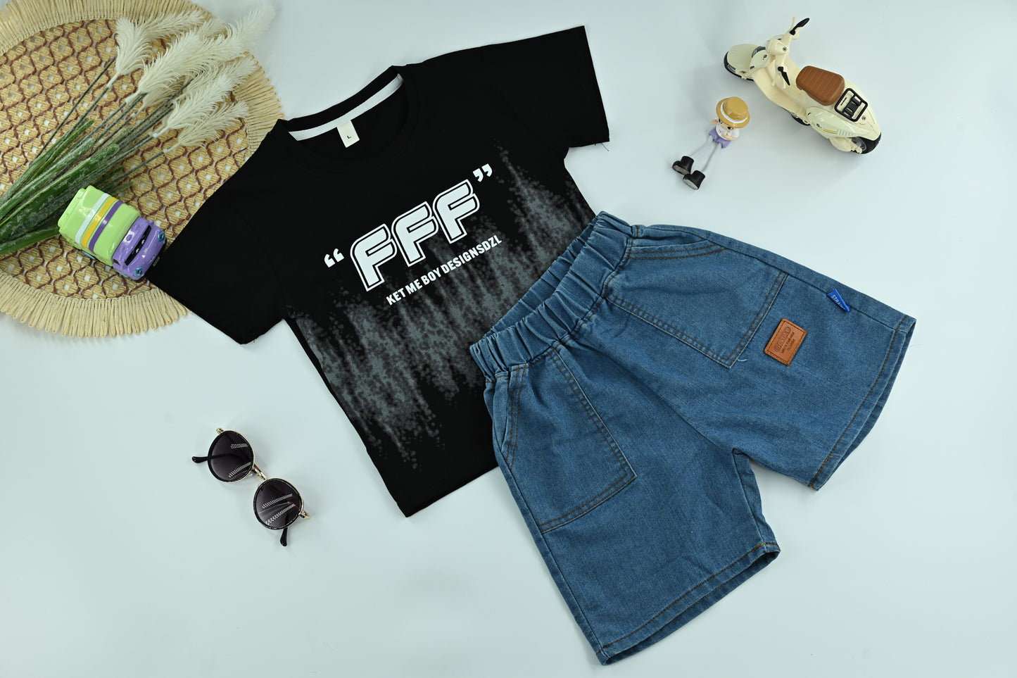 Kids’s Casual Graphic T-Shirt and Shorts 2-Piece Set