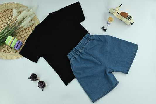 Kids’s Casual Graphic T-Shirt and Shorts 2-Piece Set