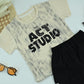 Boys “Act Studio” Black Graphic T-Shirt and Cargo Shorts 2-Piece Set