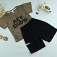 Boys “Act Studio” Black Graphic T-Shirt and Cargo Shorts 2-Piece Set