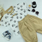 Kid's  Panda Print White T-Shirt with Olive Green Pants – 2-Piece Outfit Set