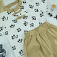 Boys Panda Print White T-Shirt with Beige Pants – 2-Piece Outfit Set