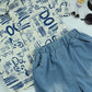 Boys Blue Graffiti Print Shirt with Light Denim Shorts – 2-Piece Outfit Set