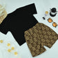 Boys Stylish Logo T-Shirt & Check Print Shorts Set