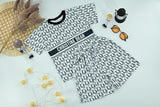 Boys Monogram Print T-Shirt &Shorts Set