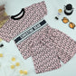 Boys Monogram Print T-Shirt &Shorts Set