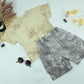Boys Textured T-Shirt &amp; Cargo Shorts Set