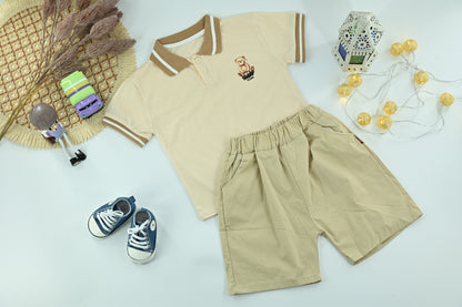 Boys Teddy Polo T-Shirt & Shorts Set