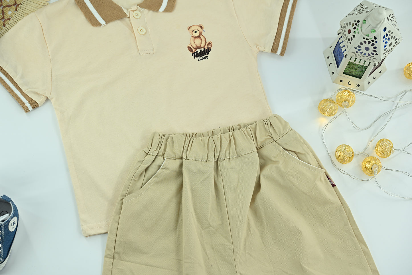 Boys Teddy Polo T-Shirt & Shorts Set
