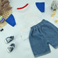 Boys Excavator Dino Graphic T-Shirt & Denim Shorts Set