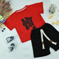Boys Neon Green “HT” Graphic T-Shirt and Shorts 2-Piece Set