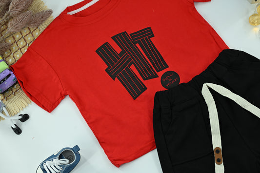 Boys Graphic Print T-Shirt & Drawstring Shorts Set