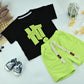 Boys Graphic Print T-Shirt & Drawstring Shorts Set