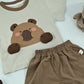 Boys Cute Bear Graphic T-Shirt &Shorts Set