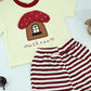 Boys Mushroom Graphic T-Shirt &Striped Shorts Set