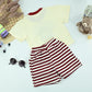 Boys Mushroom Graphic T-Shirt &Striped Shorts Set