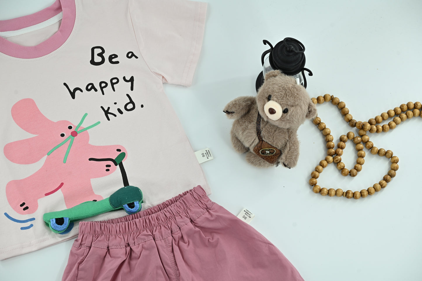 Boys Be a Happy Kid Graphic T-Shirt & Shorts Set