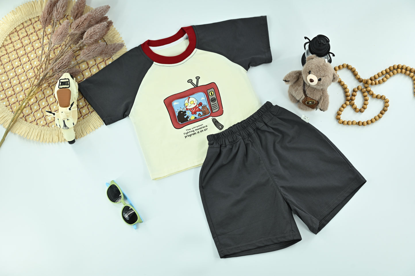 Boys Cartoon TV Graphic T-Shirt & Shorts Set