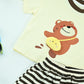 Boys Cute Bear Graphic T-Shirt &Striped Shorts Set