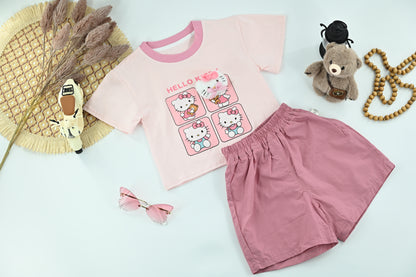Girls Hello Kitty Graphic T-Shirt & Shorts Set